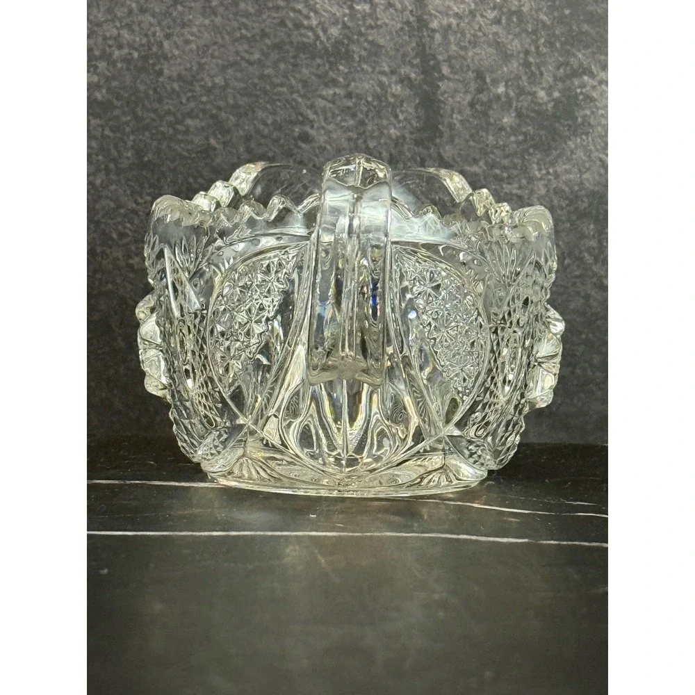 Vintage Marjorie by Cambridge Open‎ Sugar and Creamer Pressed Glass Star & Arch